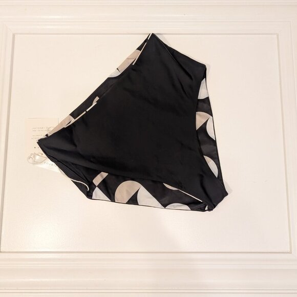 Baiia Bikini Bottom Reversible High Waist Black Neutral Pattern - Size 14 - Picture 3 of 9